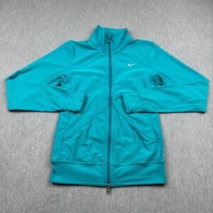 Nike Jacket Womens XS Blue Dri-Fit Full Zip Athletic Training Running Track